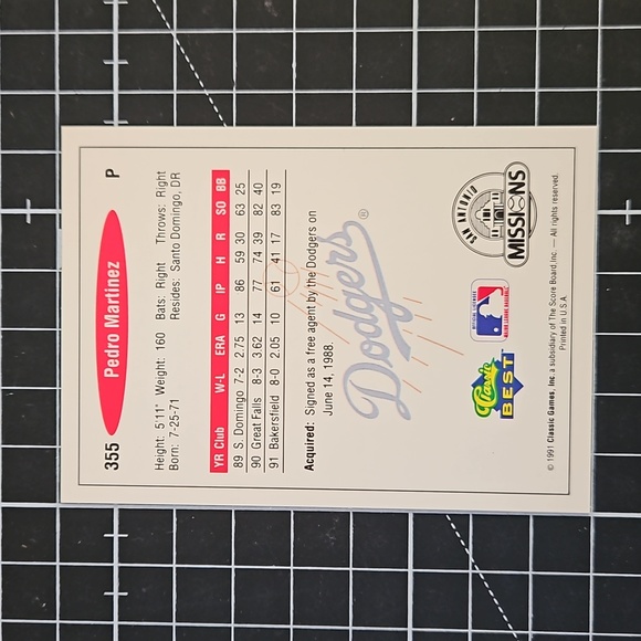 Pedro Martinez 1991 Classic Best 355  San Antonio Missions rookie Near Mint! - Picture 5 of 5